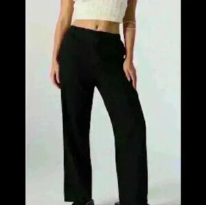 Suzy shier black wide leg  dress pant with cuff size 5/6